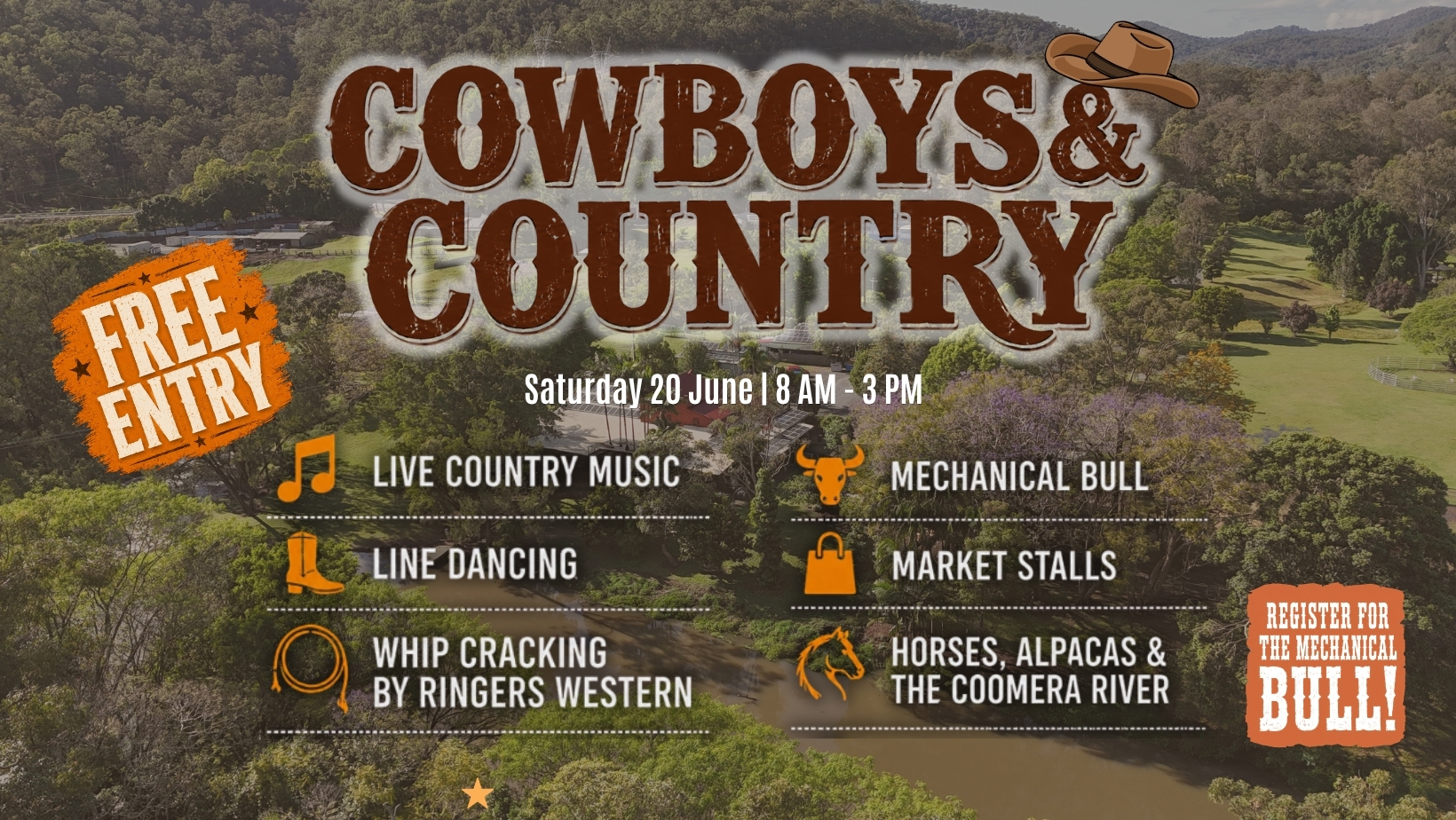 Cowboys & Country — Saturday 20 June, 8am – 3pm, free entry